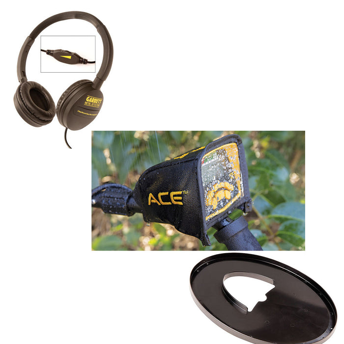 Garrett ACE 300 Metal Detector + Pro-Pointer AT Waterproof Pinpointer, Travel/Carry Bag, Edge Digger and Pouch