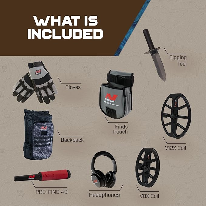 Minelab X-Terra Elite 2 Coil EXPEDITION PACK Multi-Frequency Waterproof Metal Detector with Wireless Headphones, Adventure pack, Bagpack and Pro-Find 40 Pinpointer