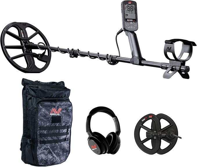 Minelab Equinox 900 Waterproof Multi-Frequency Metal Detector with 11", 6" DD Coils and Bagpack