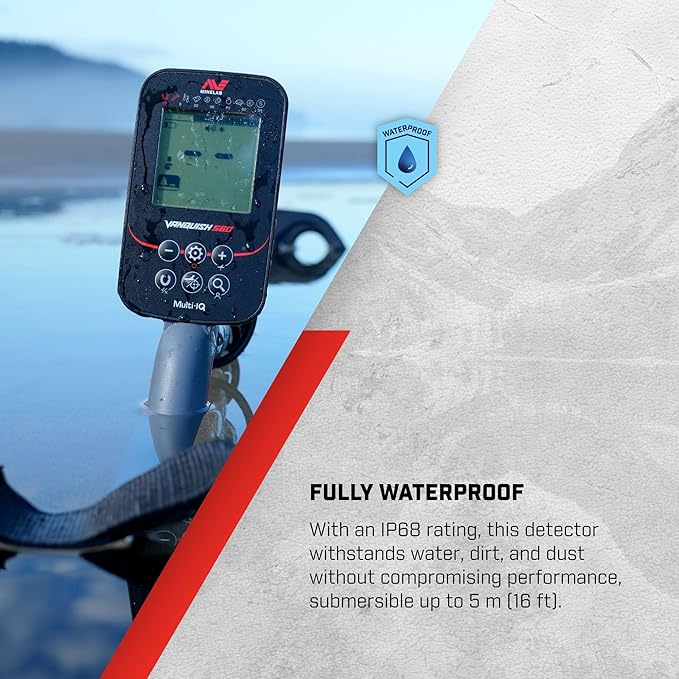 Minelab Vanquish 560 Pro Pack Metal Detector Adventure Pack with PRO-FIND 35 Pinpointer, Digging Tool, Finds Pouch, and Gloves