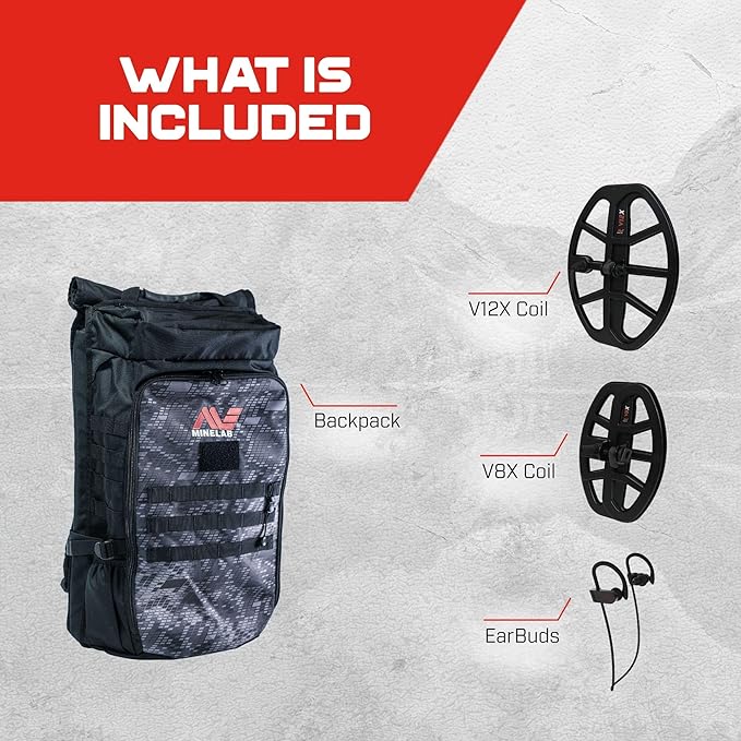 Minelab Vanquish 560 Pro Pack Metal Detector with Bagpack – All New Multi-IQ™ Simultaneous Frequency