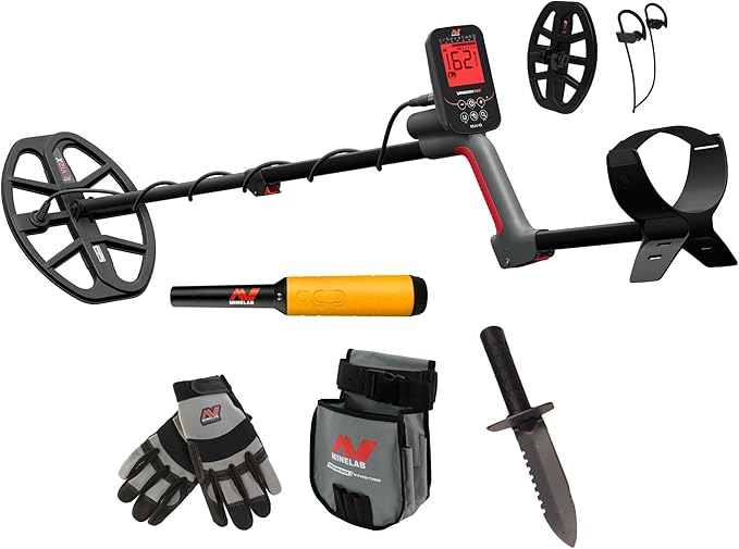 Minelab Vanquish 560 Pro Pack Metal Detector Adventure Pack with PRO-FIND 35 Pinpointer, Digging Tool, Finds Pouch, and Gloves
