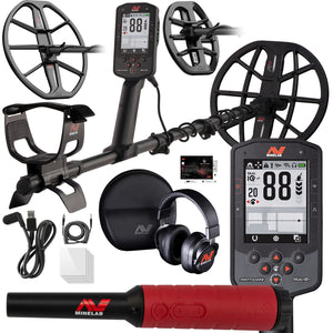 3 Coil PKG Minelab Manticore Multi-Frequency High Power Waterproof Metal Detector with M8, M15 Searchcoils and Pro Find 40 Waterproof Pinpointer