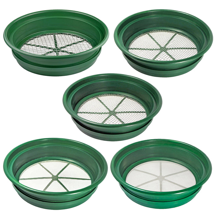 5 Piece Sifting Pans | Stackable Gold Pans | Detector Warehouse