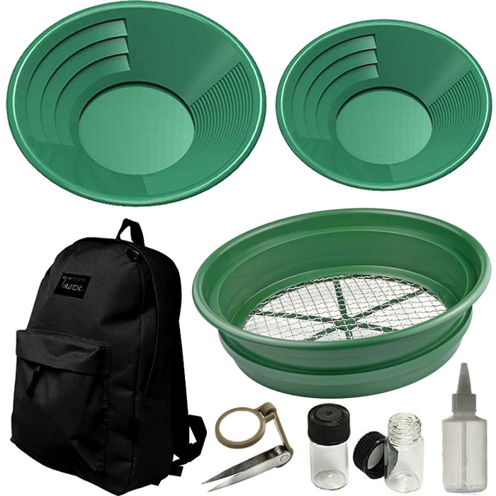 8 Piece Gold Pan Kit with Backpack