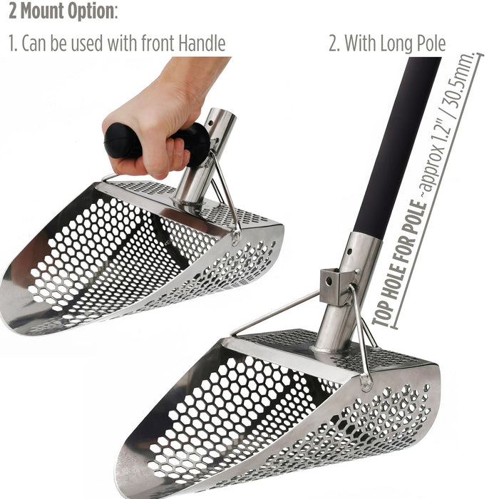 DragonXT Surge Premium Stainless Steel Sand Scoop with Front Handle