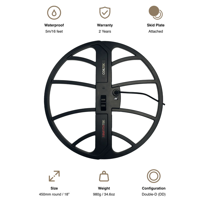 Coiltek 18” MYTHTEK Searchcoil for Minelab Manticore - Unlock Maximum Depth