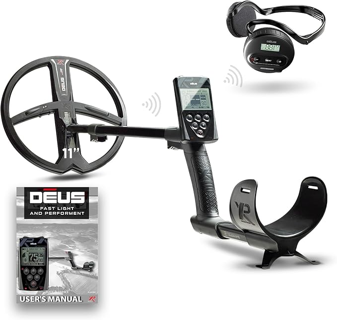 XP DEUS Wireless RC Metal Detector With 11" Searchcoil and WS4 Headphones