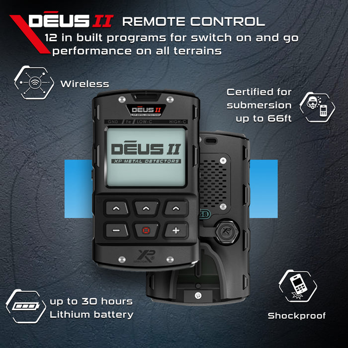 XP DEUS II New Stereo (Full) Metal Detector with 11" FMF Coil, Remote Control & WS6-ST Stereo Headphones
