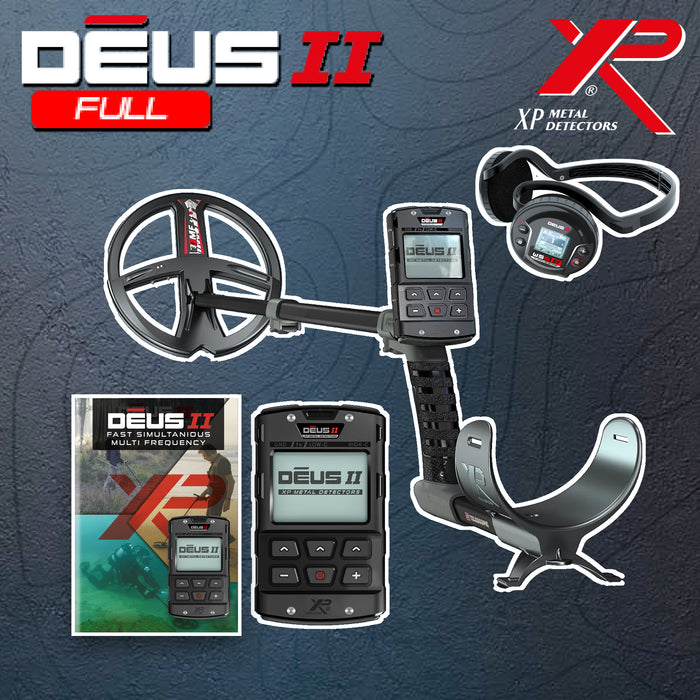 XP DEUS II New Stereo (Full) Metal Detector with 11" FMF Coil, Remote Control & WS6-ST Stereo Headphones