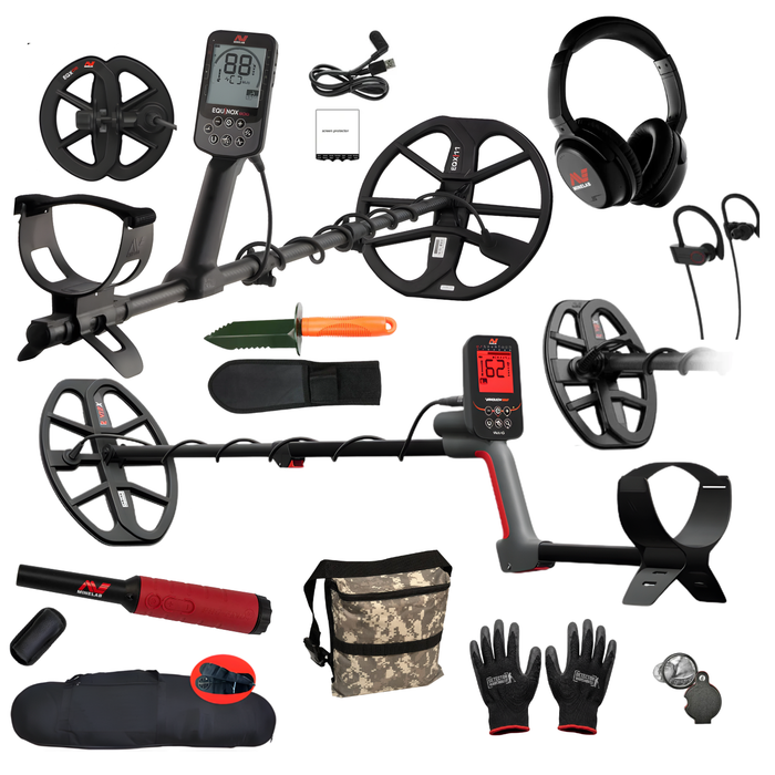 Memorial Day Bundle - Minelab Equinox 900 + Minelab Vanquish 560 Pro Pack + Pro-Find 40 Pinpointer + Padded Carry Bag and Treasure Kit