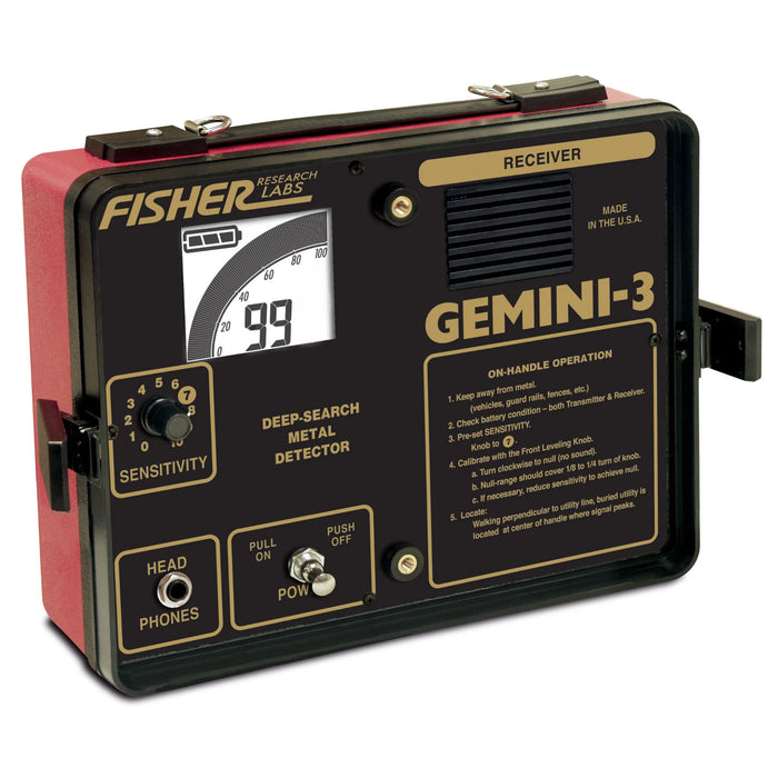 Fisher Gemini 3 Lightweight Cache Finder Metal Detector With Inductive Search & Trace Modes