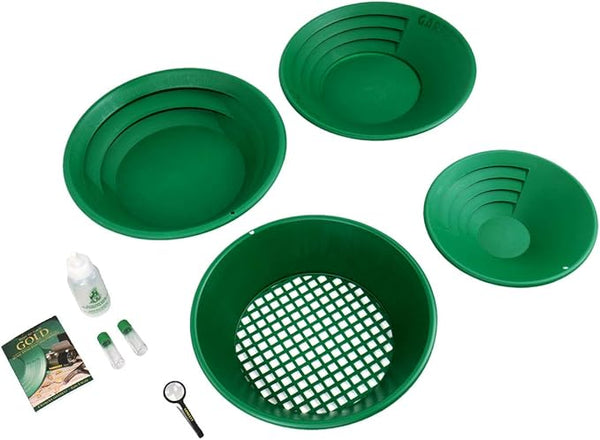 Garrett Deluxe Gold Pan Kit With Magnifier For Prospecting and