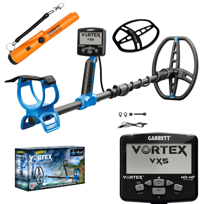 Garrett Vortex VX5 Multi-Frequency Waterproof Metal Detector With AT Z-LYNK POINTER