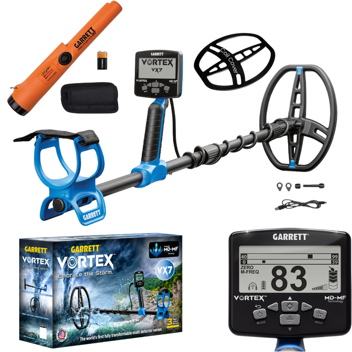 Garrett Vortex VX7 Multi-Frequency Waterproof Metal Detector With AT Z-Lynk Wireless Pinpointer