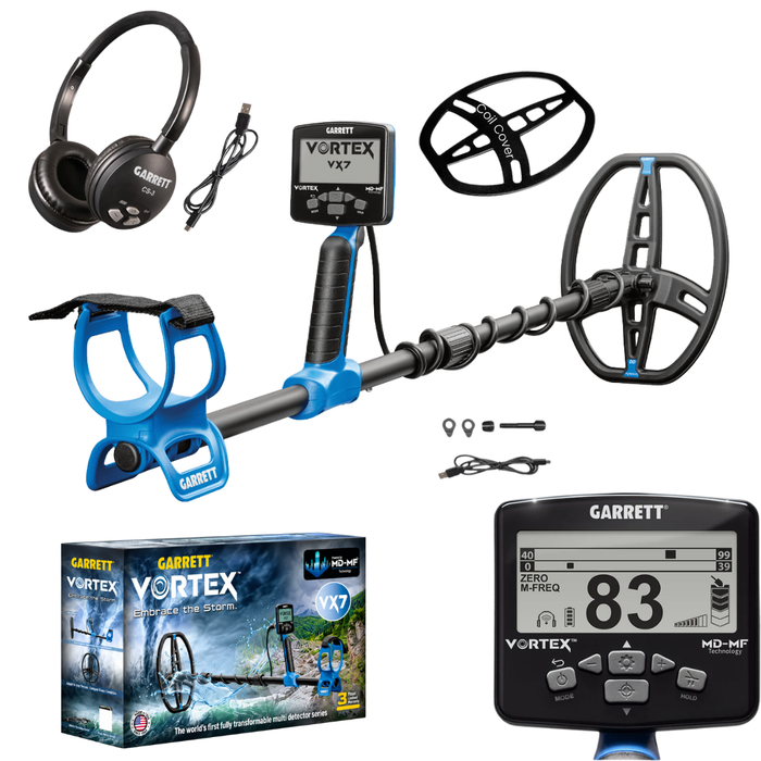 Garrett Vortex VX7 Multi-Frequency Waterproof Metal Detector With CS-3 Z-Lynk Wireless Headphone
