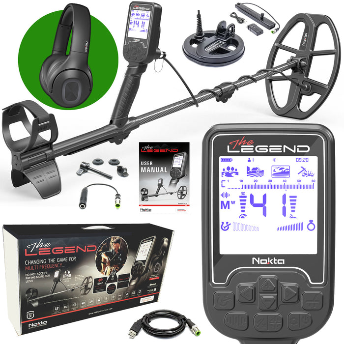 Nokta Legend "Next Generation" PRO PACK Multi-Frequency Waterproof Metal Detector with 12"x9" LG30 and 6" Coils and Pinpointer