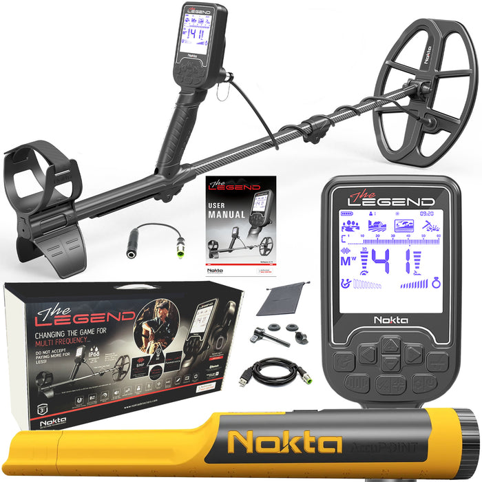 Nokta Legend "Next Generation" Multi-Frequency Waterproof Metal Detector with Accupoint Pinpointer