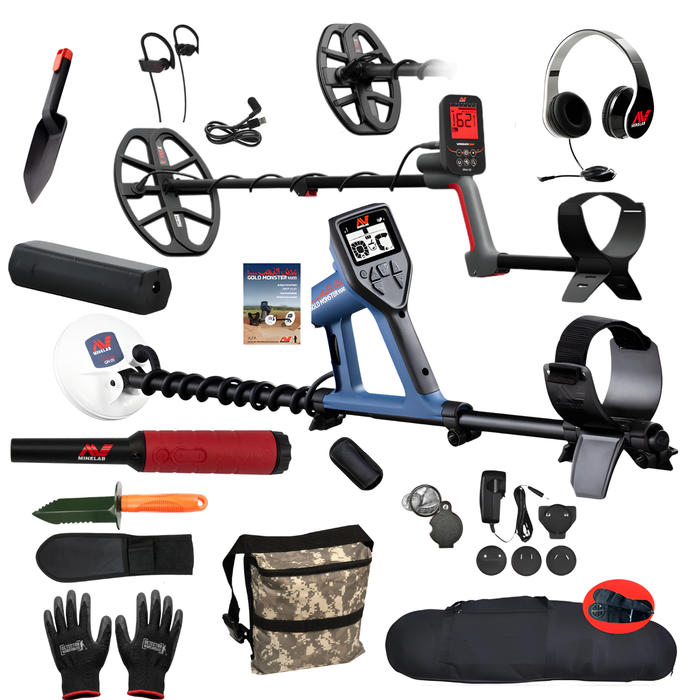 Memorial Day Bundle - Minelab Vanquish 560 Pro Pack + Minelab Gold Monster 1000 + Pro-Find 40 Pinpointer + Travel Bag and Treasure Kit