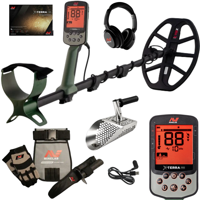 Minelab X-Terra Pro Waterproof Metal Detector Beach Bundle with ML-85 Wireless Headphones - Race To The Realm Exclusive Price Bundle