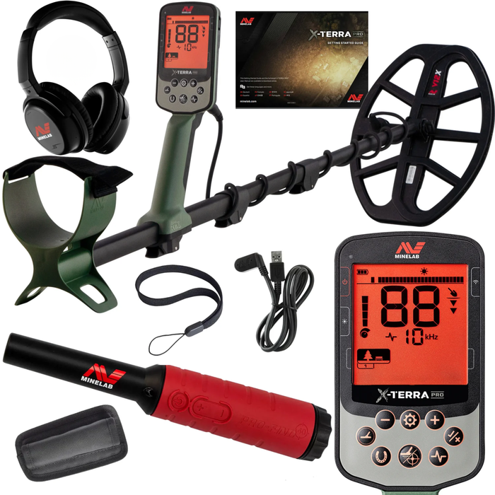 Minelab X-Terra Pro Waterproof Metal Detector with ML-85 Wireless Headphones and Pro-Find 40 Pinpointer