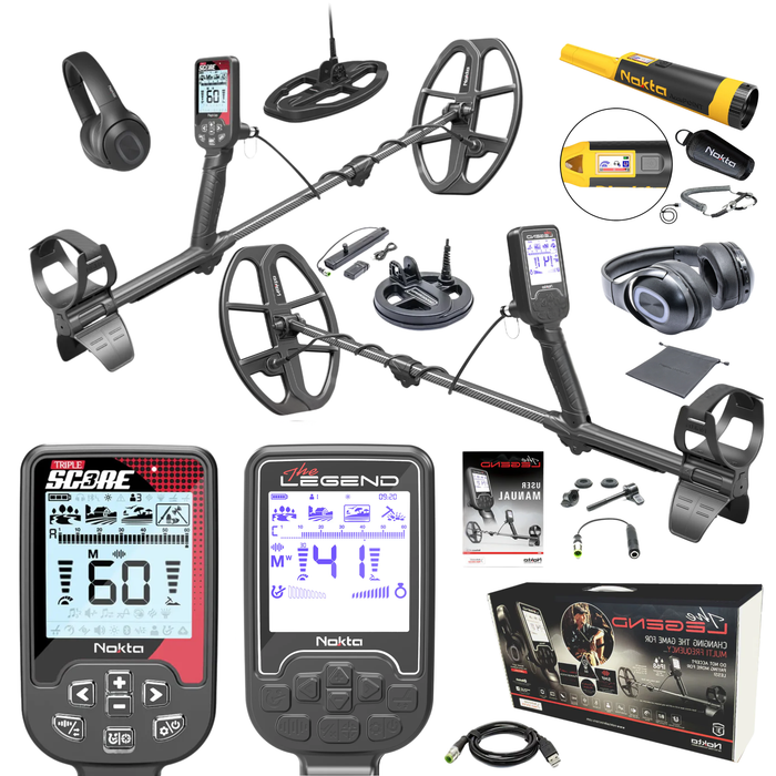 Valentine's Power Couple Bundle - Nokta Score 3 (Triple Score) Metal Detector + Nokta Legend Pro Pack With Free Pinpointer & Accessories
