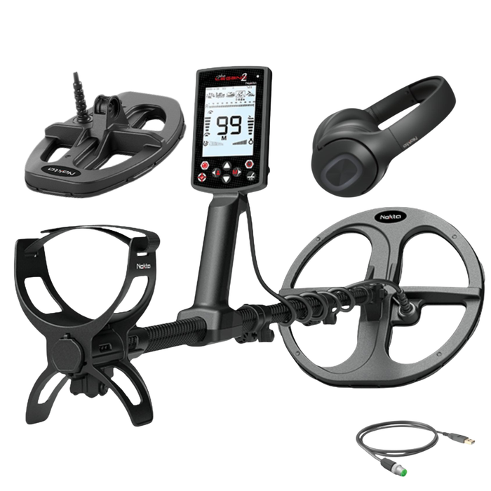 3 Coil Pkg Nokta Legend 2 Simutaneous Multi Frequency Metal Detector With LD21, LD28, LD38 Searchcoils, and Wireless Headphones