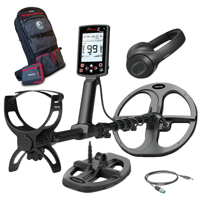 Nokta Legend 2 Simutaneous Multi Frequency Metal Detector With 2 Coils, Wireless Headphones, and Detectorbag Backpack