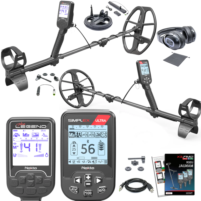 Memorial Day Bundle - Nokta Simplex Ultra + Nokta Legend Pro Pack Metal Detectors With Accessories