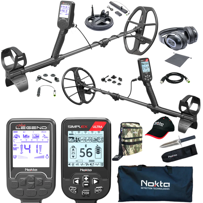 Valentines Pro Beginner Couple Bundle - Nokta Simplex Ultra + Nokta Legend Pro Pack Metal Detectors With Free Accessories
