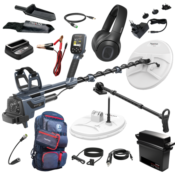 NOKTA MAGNETAR 9000 ADVANCED PULSE INDUCTION FLAGSHIP ALL GOLD METAL DETECTOR WITH 2 DRC COILS & ACCESSORIES