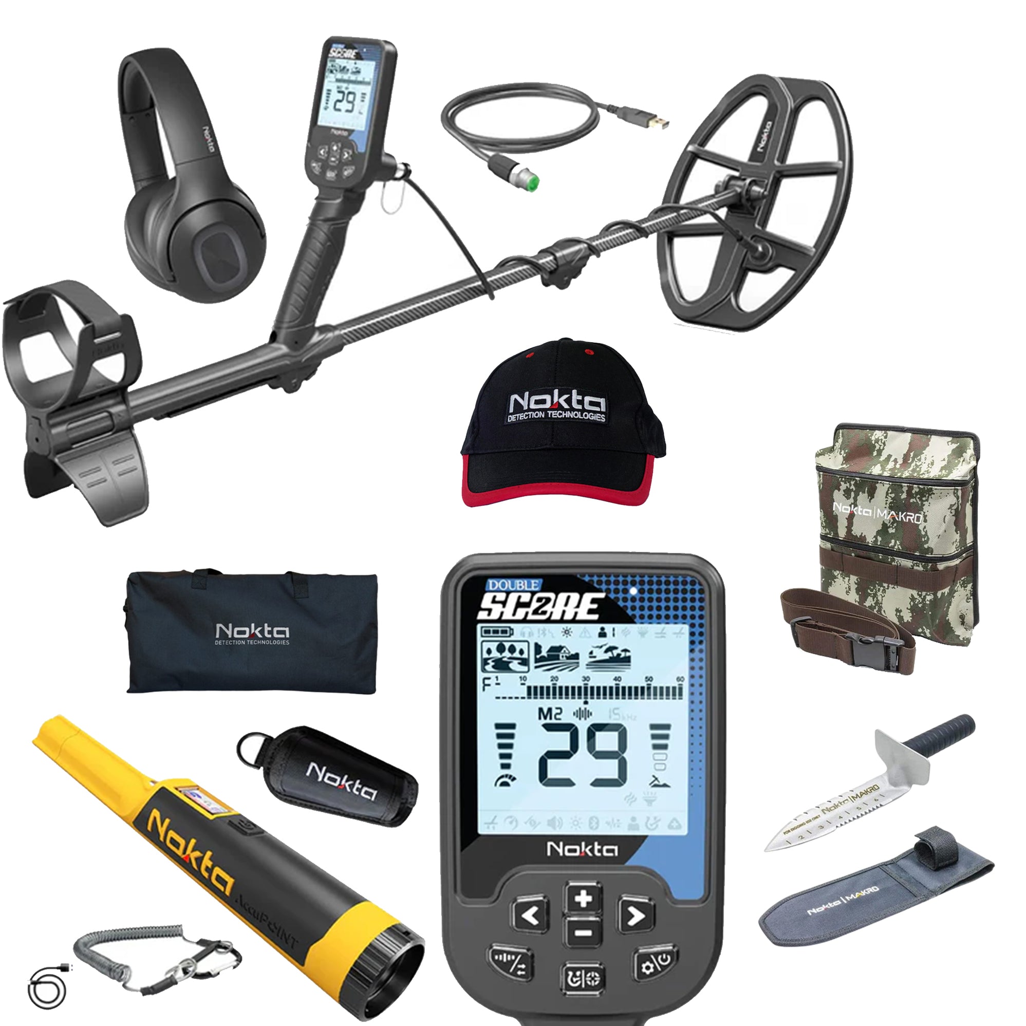 thumbnail image 2 of Nokta FindX Metal Detector Complete Kit – With Rechargeable Battery, Bag, Digger & Headphones 2 of 6