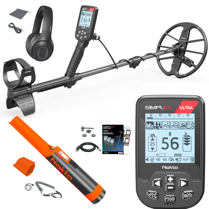 Nokta Simplex ULTRA Next Generation Waterproof Metal Detector with Wireless Bluetooth Headphones