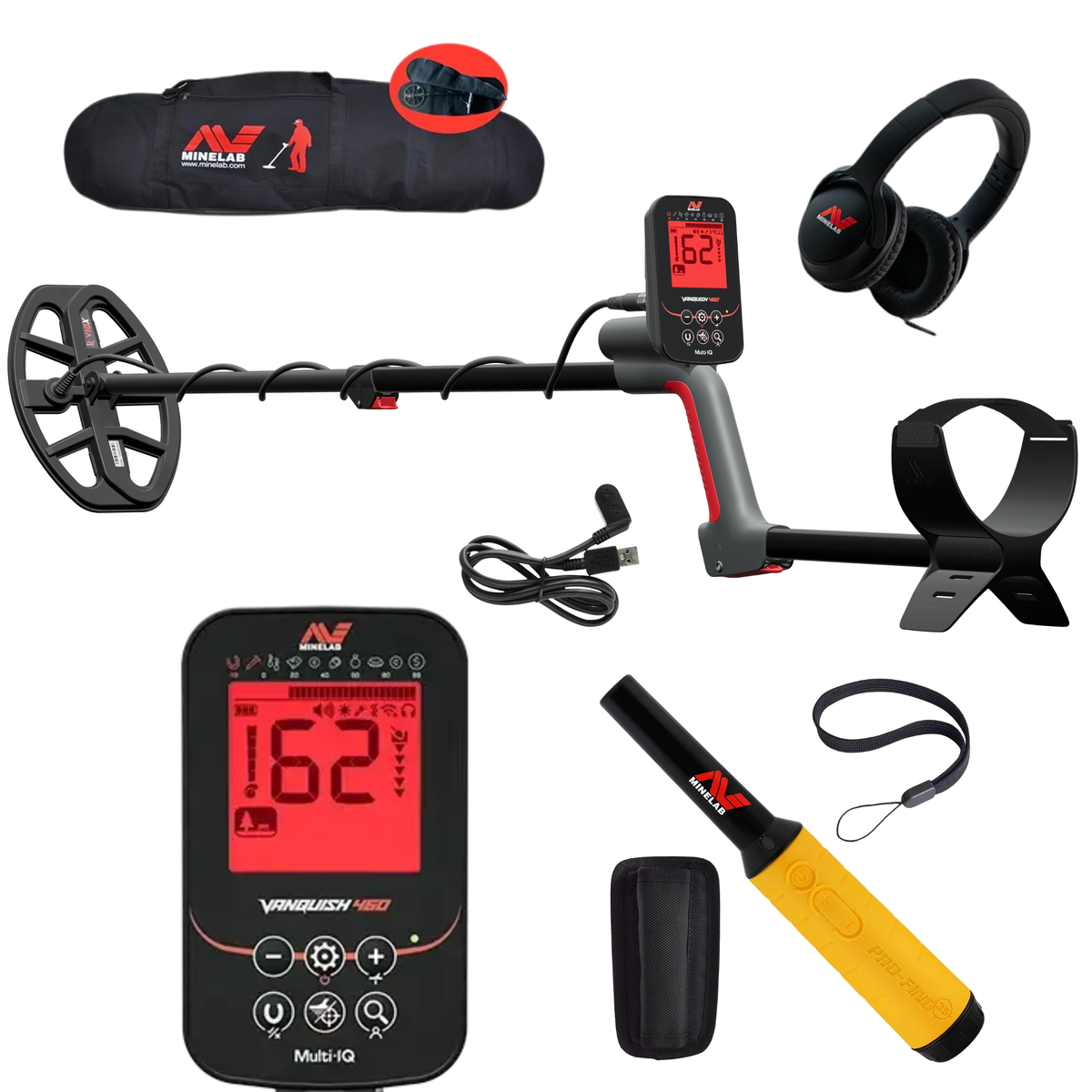 Minelab VANQUISH 460 with Headphones, Pro-Find 35 Pinpointer