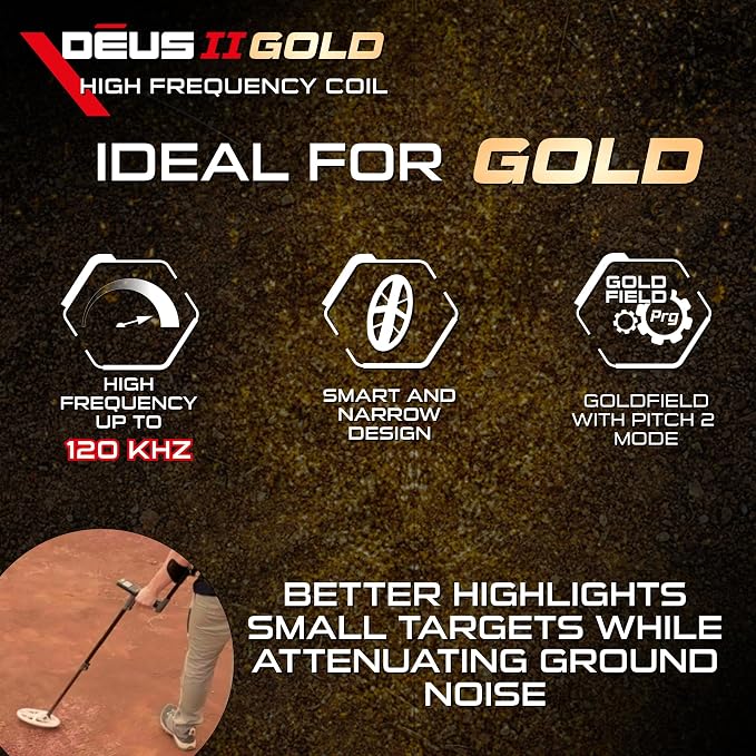 XP DEUS II Gold Metal Detector with 9.5" x 5" HF2 Coil, Remote Control & WSA ST Stereo Headphone