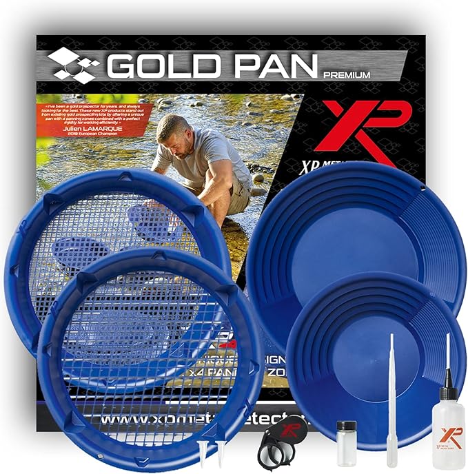 XP Gold Pan Premium Kit With 11" & 15" Gold Pans, 2 Gold Classifiers and Prospecting Accessory Kit