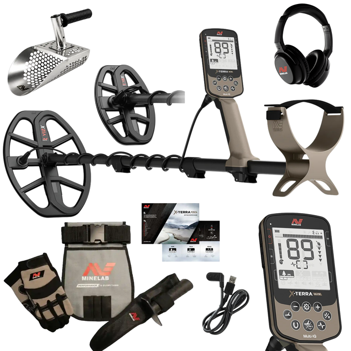 Minelab X-Terra Elite 2 Coil EXPEDITION PACK Multi-Frequency Waterproof Metal Detector with Wireless Headphones + FREE Adventure Pack & Sand Scoop