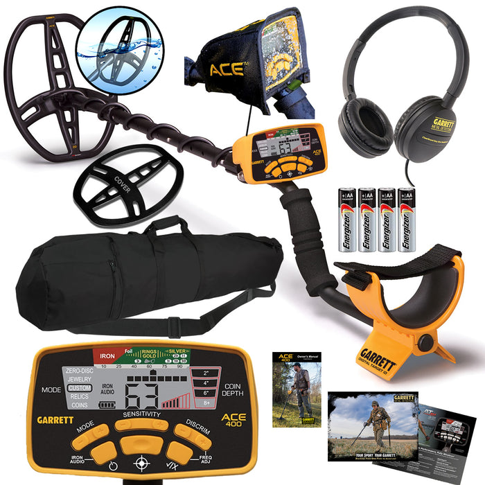 Garrett ACE 400 Metal Detector with Travel/Carry Bag, Headphones and Accessories