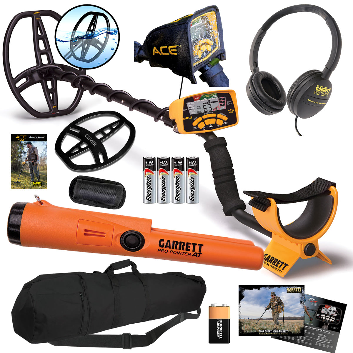 Garrett ACE 400 with Pro-Pointer AT Waterproof Pinpointer and Travel/C ...