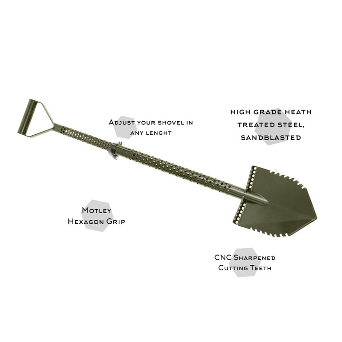Motley Professional Double Serrated Adjustable Shovel