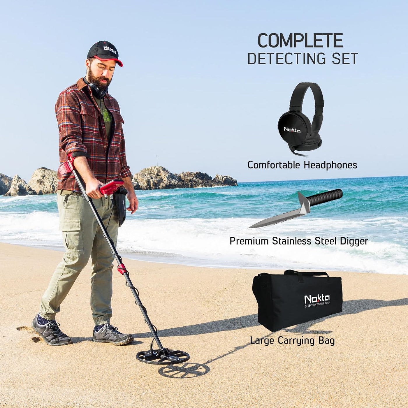 Nokta FindX PRO WATERPROOF Metal Detector with Rechargeable Battery, B ...