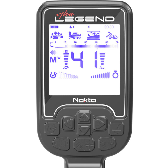 Nokta Legend "Next Generation" Multi-Frequency Waterproof Metal Detector with Wireless Headphones, 12"x9" LG30 Coil