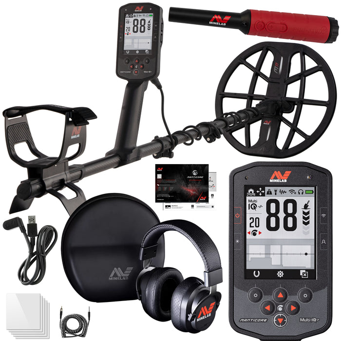 Minelab Manticore Multi-Frequency High Power Waterproof Metal Detector with Pro-Find 40