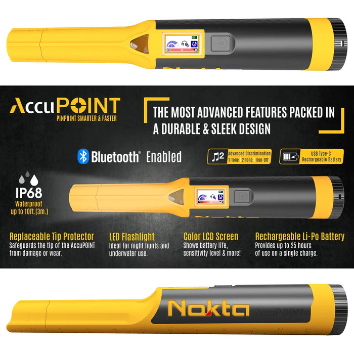 Nokta Accupoint, Bluetooth, Waterproof, Rechargeable Pinpointer