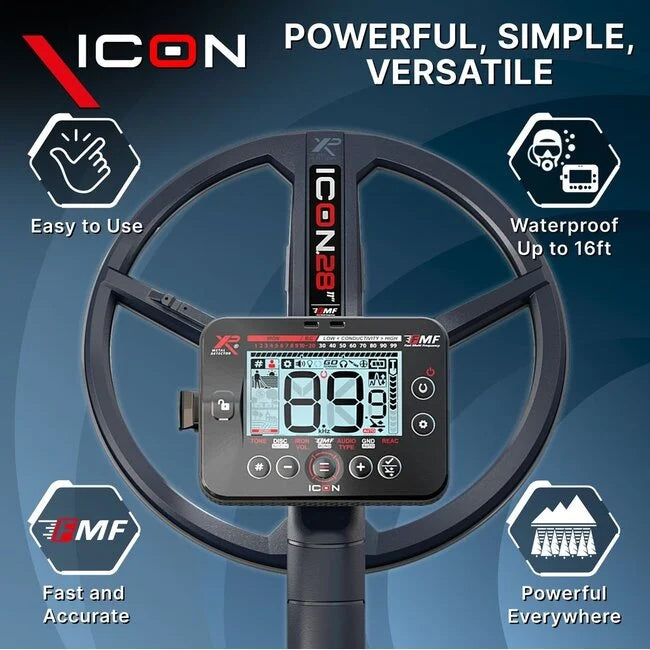 XP ICON Metal Detector Lightweight Wireless Multi-Frequency Detector with WSA ST Wireless Headphones