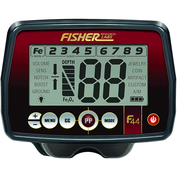 Fisher F44 Weatherproof Metal Detector with 11" DD Searchcoil